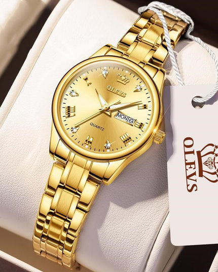 Automatic Waterproof Luminous Calendar Quartz Ladies Watch
