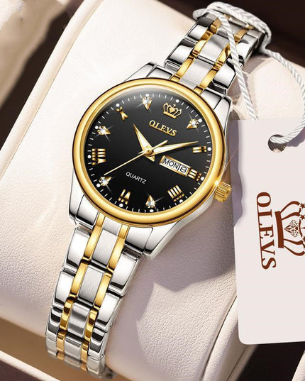 Automatic Waterproof Luminous Calendar Quartz Ladies Watch