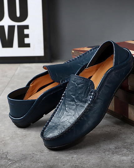 Lvkong Breathable Large Size Casual Shoes Cowhide Leather Shoes