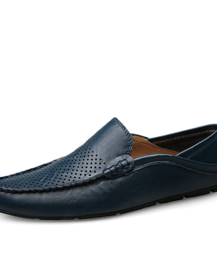 Lvkong Breathable Large Size Casual Shoes Cowhide Leather Shoes