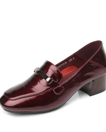 New Style Single Shoes Women Thick Heel Comfortable Korean Fashion Women's Leather Shoes Mid-heel