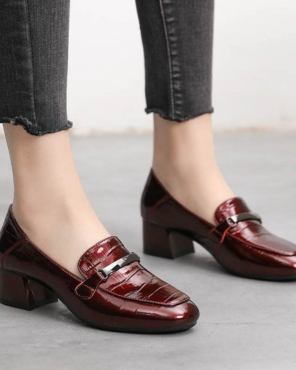 New Style Single Shoes Women Thick Heel Comfortable Korean Fashion Women's Leather Shoes Mid-heel