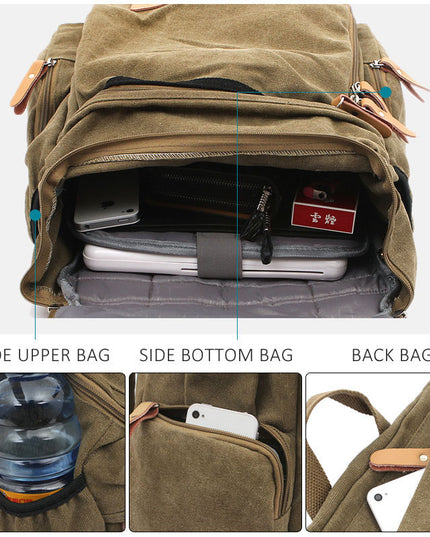 Canvas Backpack Male College Style Large-capacity Student School Bag