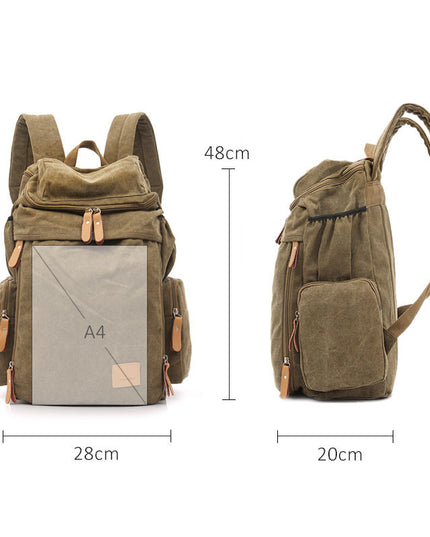 Canvas Backpack Male College Style Large-capacity Student School Bag