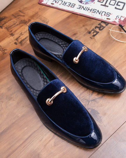 Pointed Personality Peas Shoes Breathable Fleece Business Small Leather Shoes