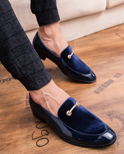 Pointed Personality Peas Shoes Breathable Fleece Business Small Leather Shoes