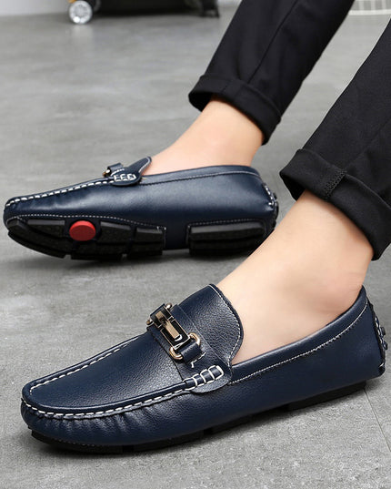 Winter Warm Men's Shoes, Lightweight One-step Casual Leather Shoes