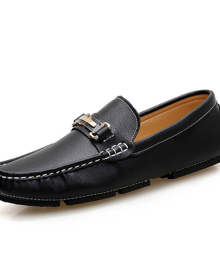 Winter Warm Men's Shoes, Lightweight One-step Casual Leather Shoes
