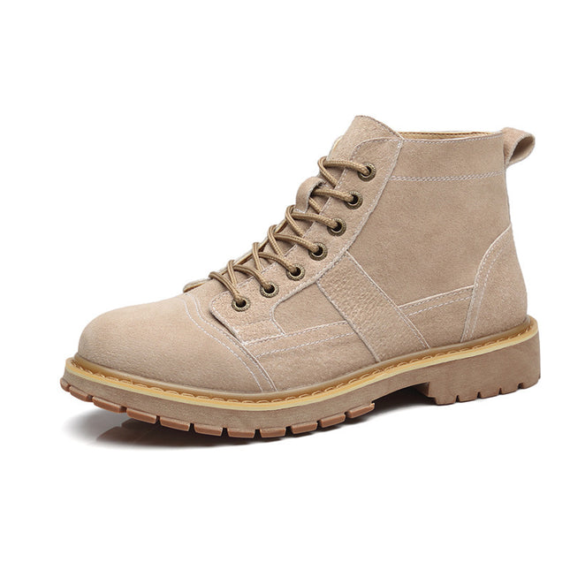 Leather high-top tooling shoes