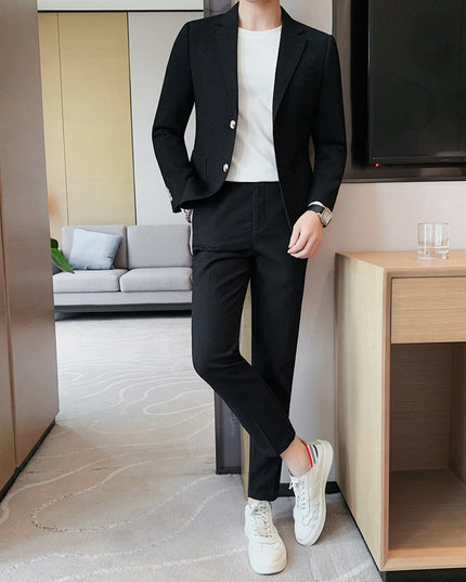 Men's Fashion Waffle Casual Suit