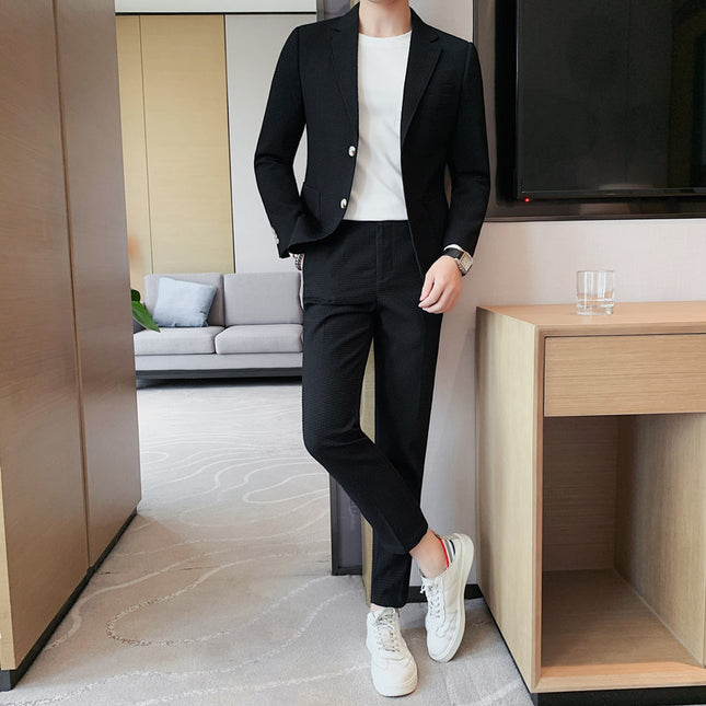 Men's Fashion Waffle Casual Suit