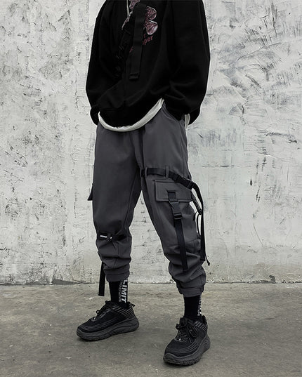 Casual plus velvet padded tie-foot tactical pants