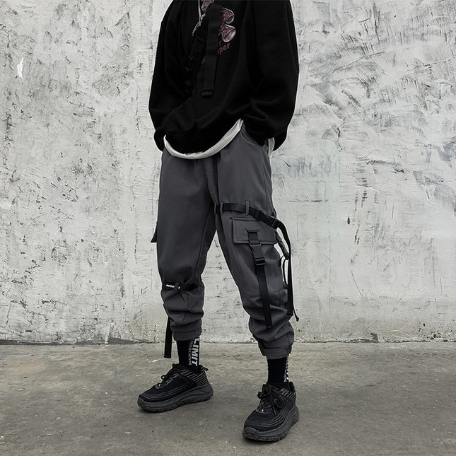 Casual plus velvet padded tie-foot tactical pants