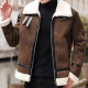 Youth Biker’s Leather Jacket with Lamb Wool Lining | Vintage PU Motorcycle Coat for Men
