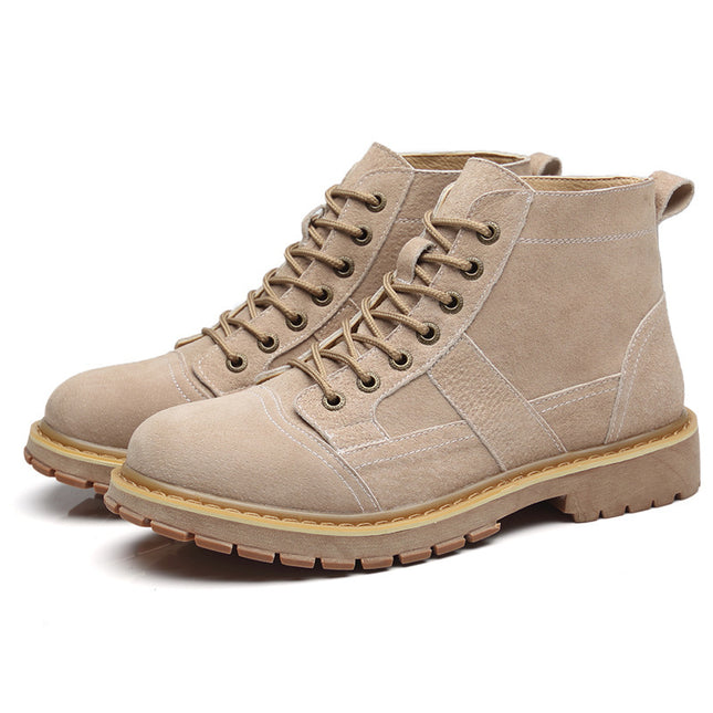 Leather high-top tooling shoes