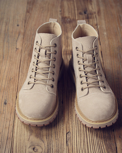 Leather high-top tooling shoes