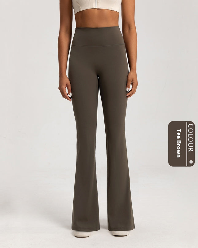 Fleece-lined Bell-bottom High Waist Nude Feel Wide Leg Pants