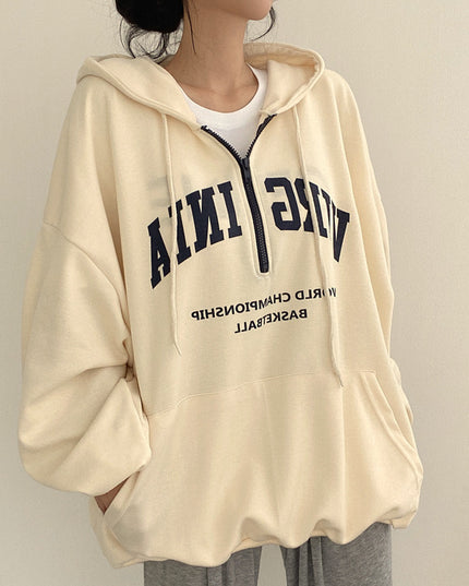 Casual Letters Hooded Pullover Women