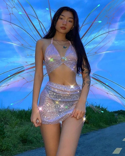 two piece glitter set