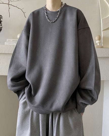 Japanese Basic Style Round Neck Sweater For Men
