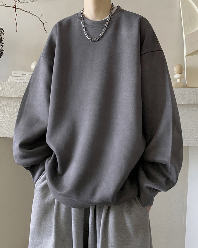 Japanese Basic Style Round Neck Sweater For Men
