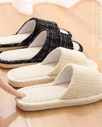 Indoor Summer Sweat Absorbing Cotton And Linen Slippers