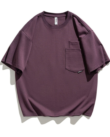 Simple Short-sleeved T-shirt Men's Loose Multi-pocket