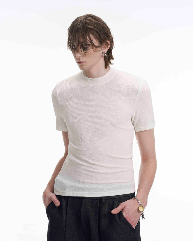 Round Neck Tight Bottoming Shirt Men's Thin Stretch Short Sleeve T-shirt