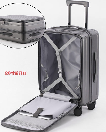 Front Open Luggage 20-inch Boarding Drop-resistant Trolley Case Extended Luggage Case