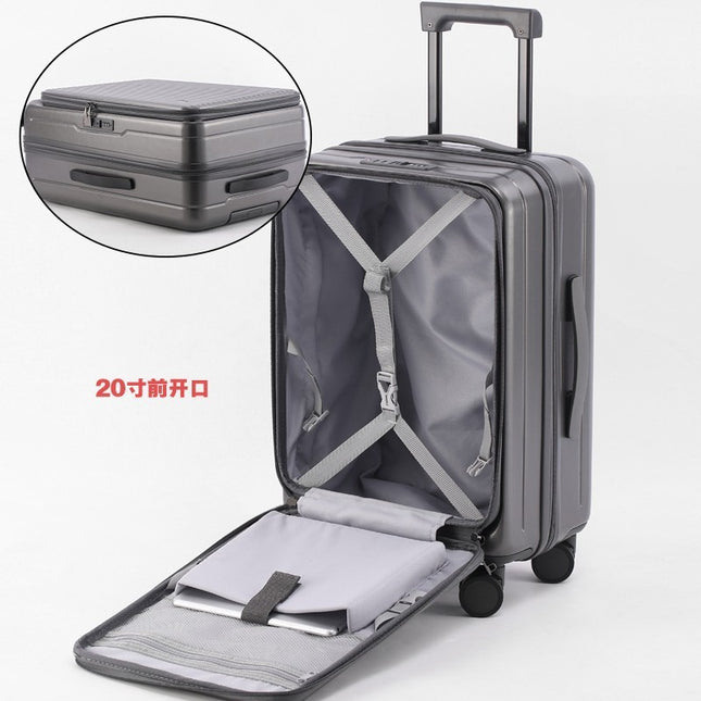 Front Open Luggage 20-inch Boarding Drop-resistant Trolley Case Extended Luggage Case