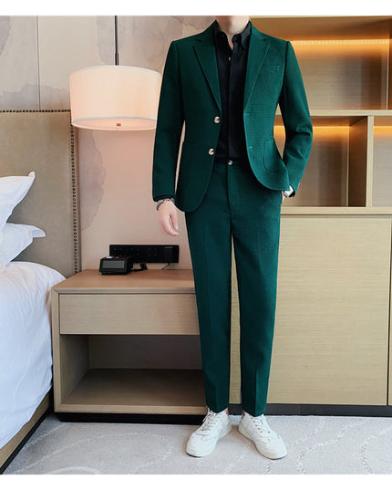 Men's Fashion Waffle Casual Suit