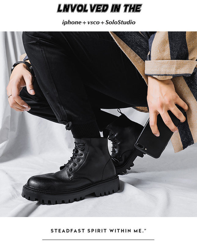 Men's Leather New High-top Boots