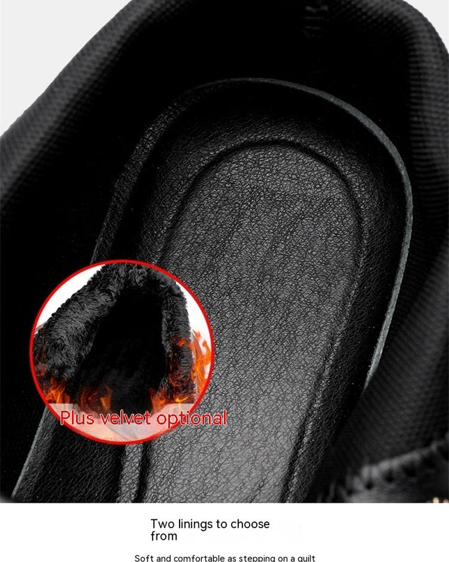 Thick Bottom 6 Holes British Style Warm High-top Leather Boots