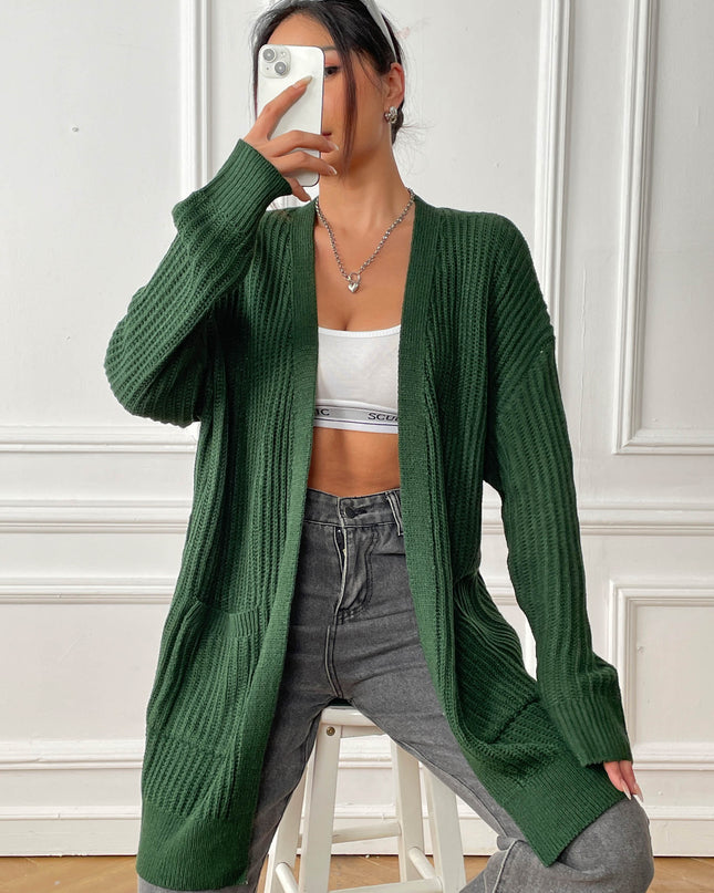 New Double Pocket Simple Casual Sweater Cardigan