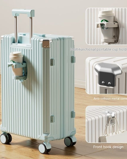 Luggage Women's Luggage Internet Men's Password Trolley Case Genuine Leather