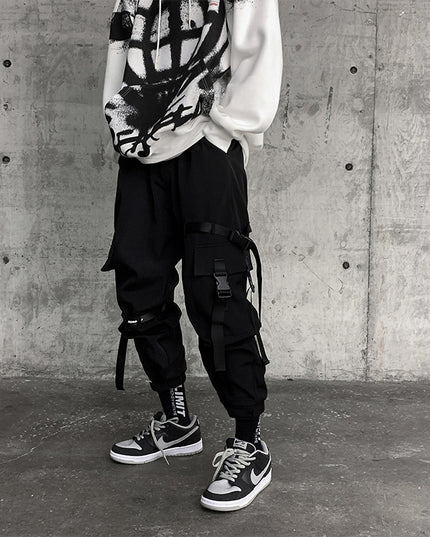 Casual plus velvet padded tie-foot tactical pants