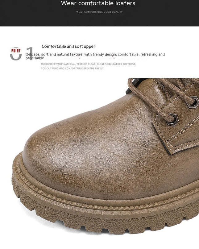 High-top Shoes All-match British Work Shoes Winter Thick Bottom Hiking Boots
