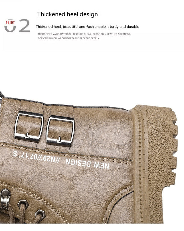 High-top Shoes All-match British Work Shoes Winter Thick Bottom Hiking Boots