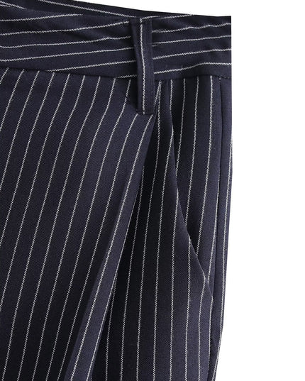 Striped Waist Slim Fit Casual Wide-leg Trousers