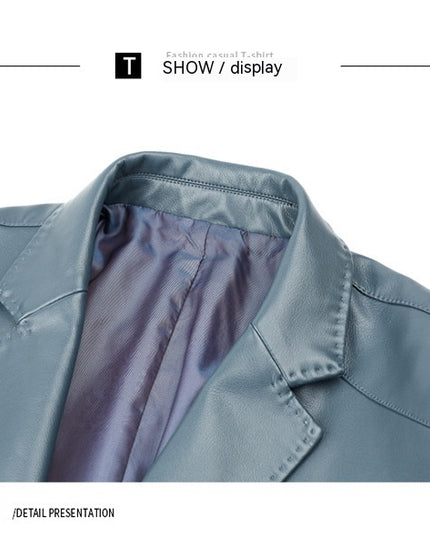 Sheepskin Suit Collar Men's Autumn And Winter Leather Jacket