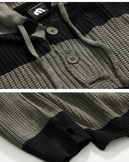 Korean Style Striped Idle Style Retro Hooded Sweater