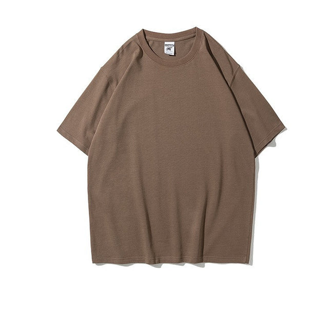 Work Clothes Embroidery Loose Round Neck Cotton Men's Short-sleeved T-shirt