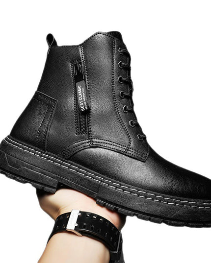 Men's Casual Leather Boots Increase Leather Shoes