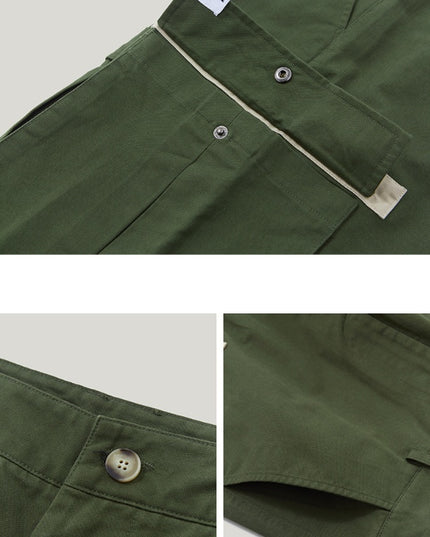 Drawstring beamed overalls