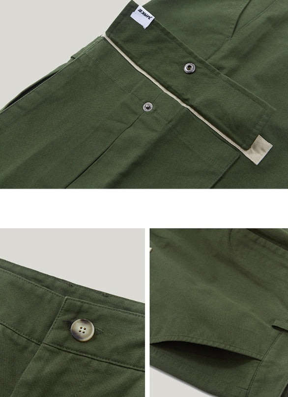 Drawstring beamed overalls