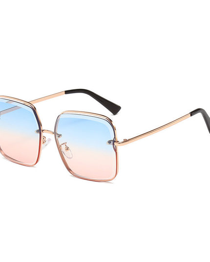 Rimless cut square sunglasses for women