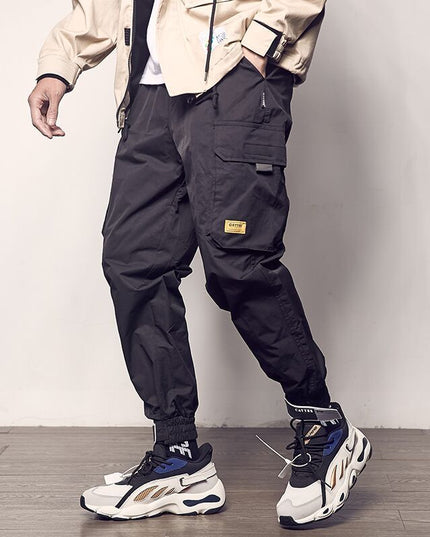 Loose casual cargo pants with velcro straps