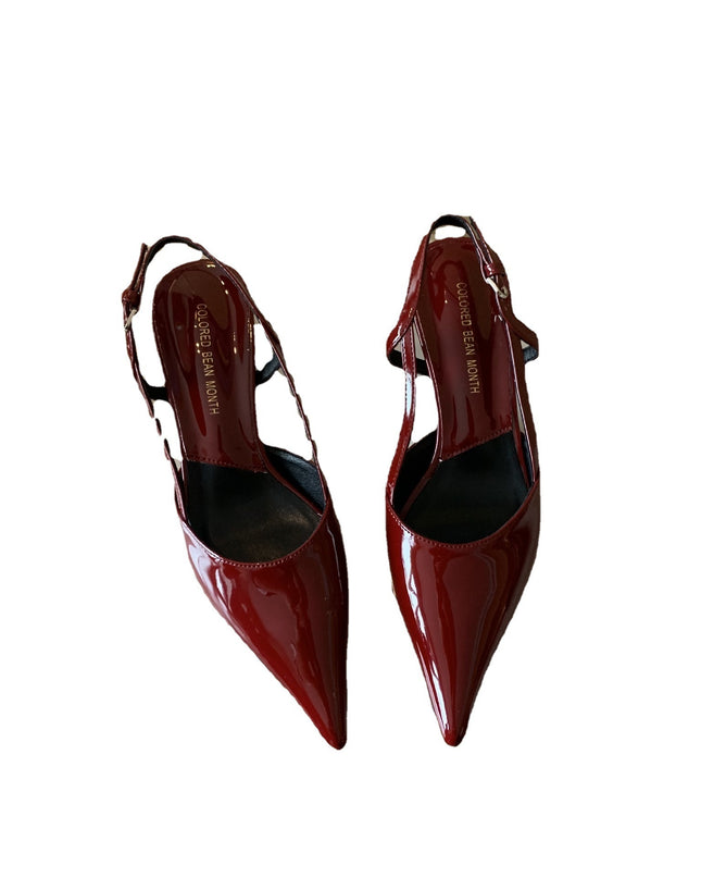 Closed Toe Sandals Women's Stiletto Heel Pointed Toe Low-cut Shoes