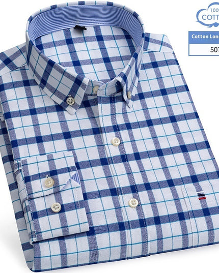 Men's Long-sleeved Cotton Shirt Business Casual Slim-fitting Shirt