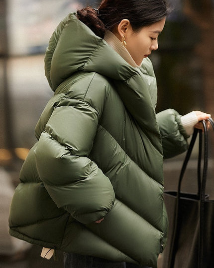 Hooded Small Puffer Jacket Coat